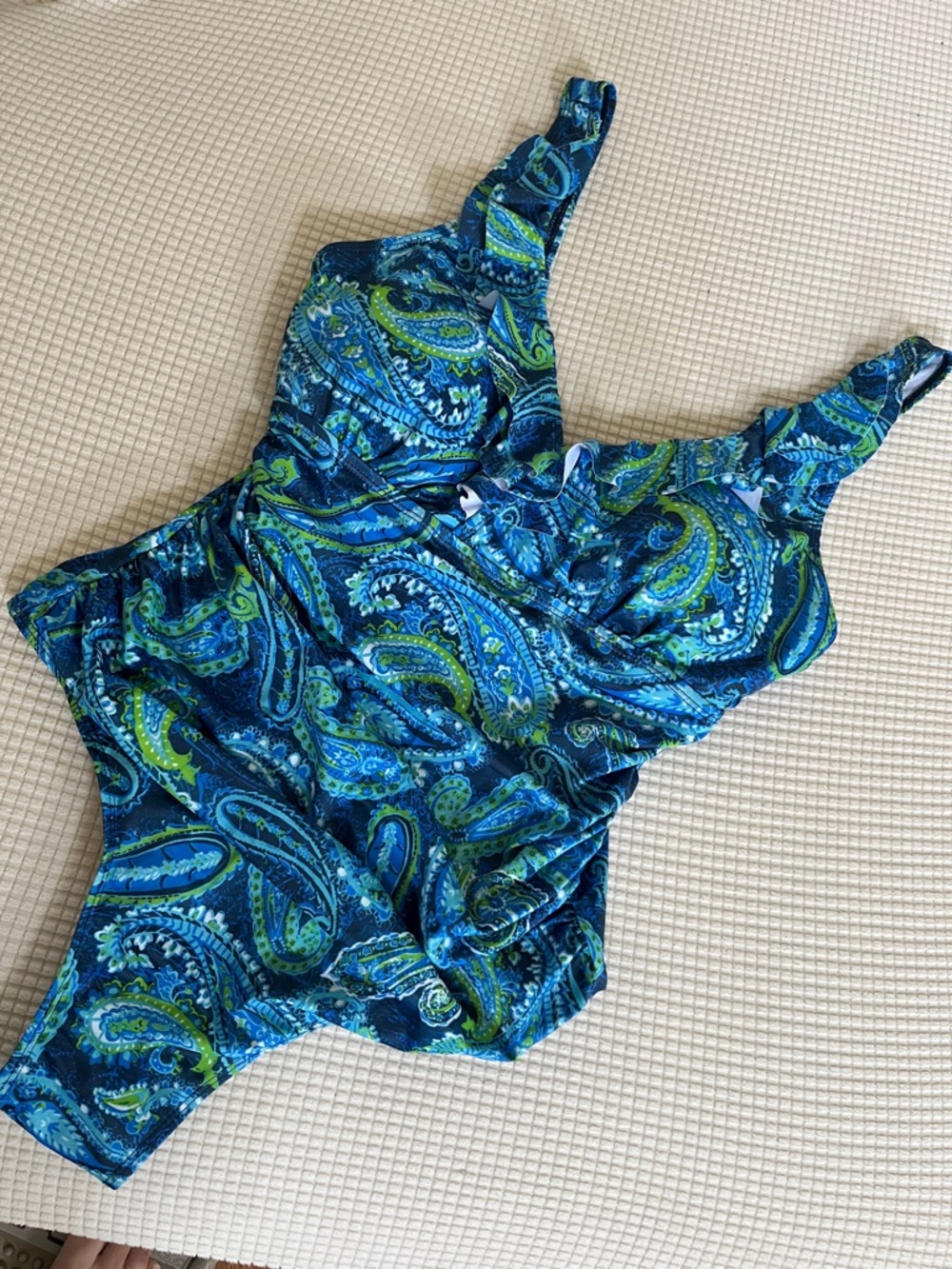 Paisley Ruffle Top One-Piece Swimsuit